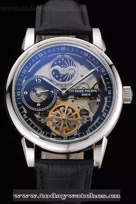 patek philippe dual time moonphase tourbillon black skeletonised|Patek Philippe moonphase price.